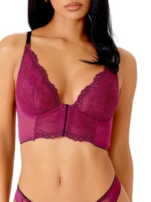 Superboost Lace Deep V Bralette - Purple Potion