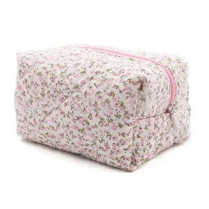 Vvsha Large Capacity Floral Print Women Makeup Bag Cosmetic Toiletries Square Pouch Handbag Travel Storage Organizer Make Up Bags