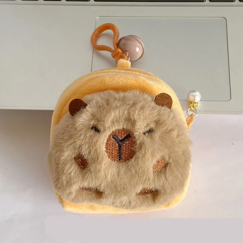 Wholesale Coin Purse Capybara Bag Pendant Keychain Storage Bag Student Children Plush Headphone Bag Gift